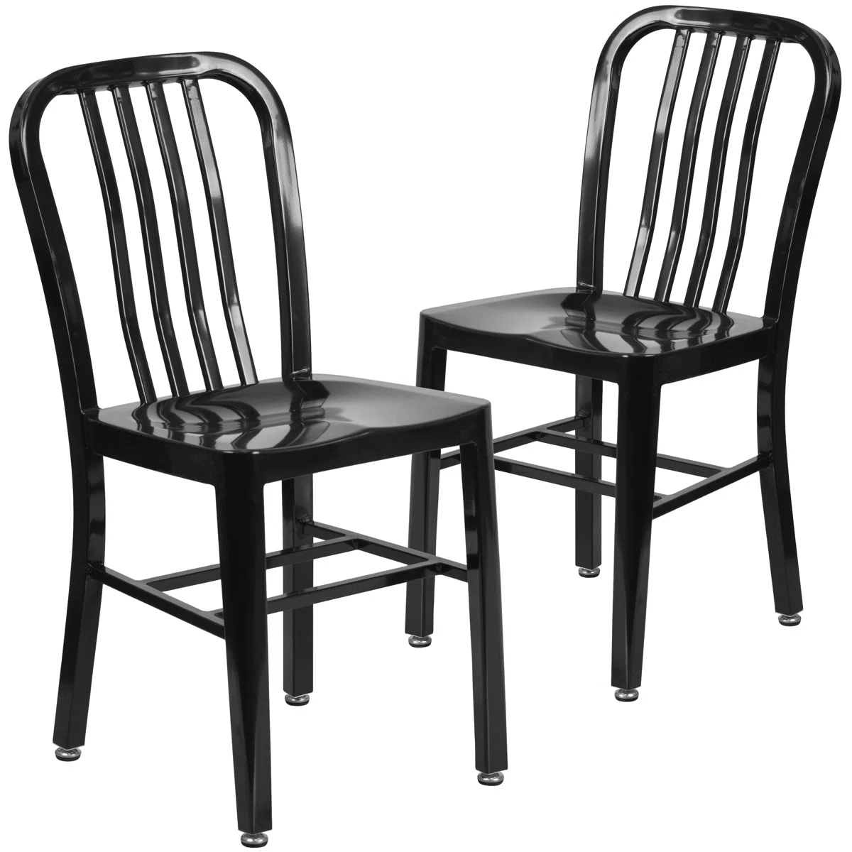 Commercial Grade Metal Dining Chairs Set of 2